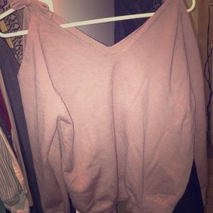 Pink sweater- cold shoulder